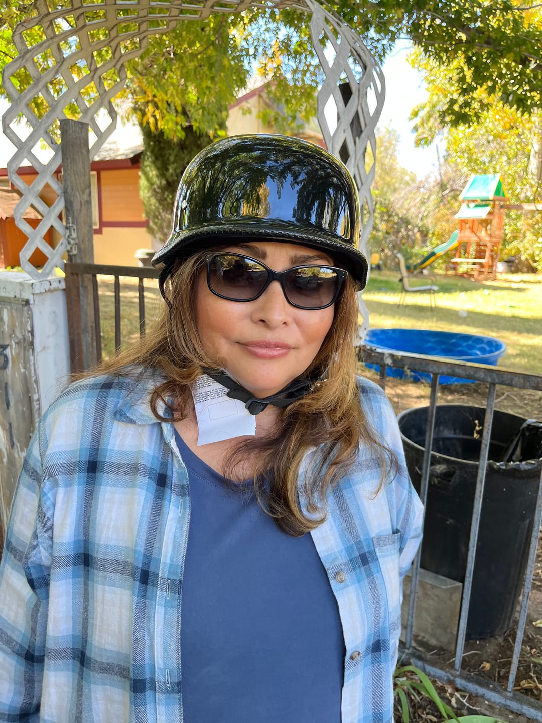 Customer photo review of Mayan Style Half Helmet Lightweight Face German Style DOT Helmet - Gloss Black