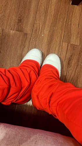 Customer photo review of 0.96 CTW Moissanite Fully Iced 3D Hoop Earrings