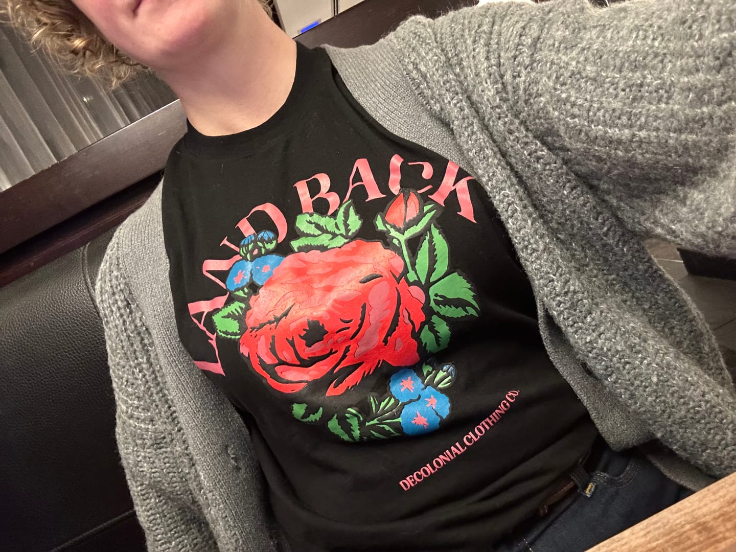 Customer photo review of Land Back Rose Tee