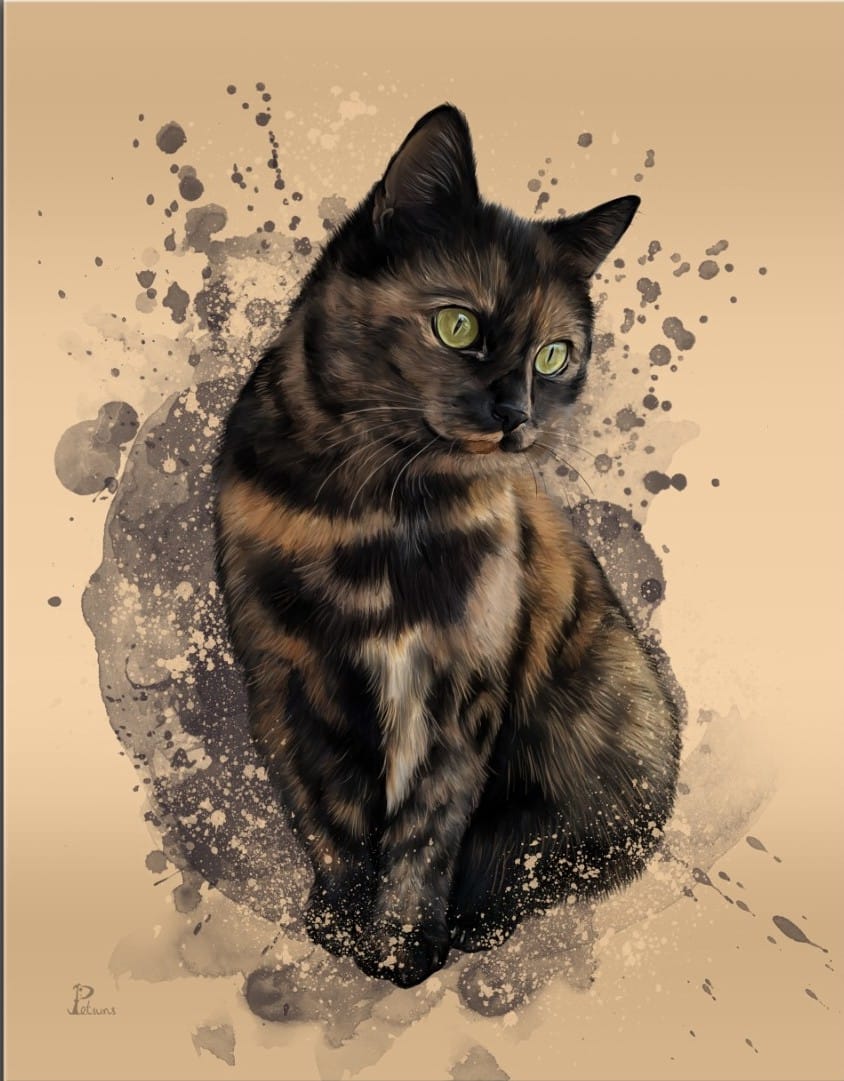 Customer photo review of Handgemaltes Haustierportrait auf Premium Leinwand im Ink Stil