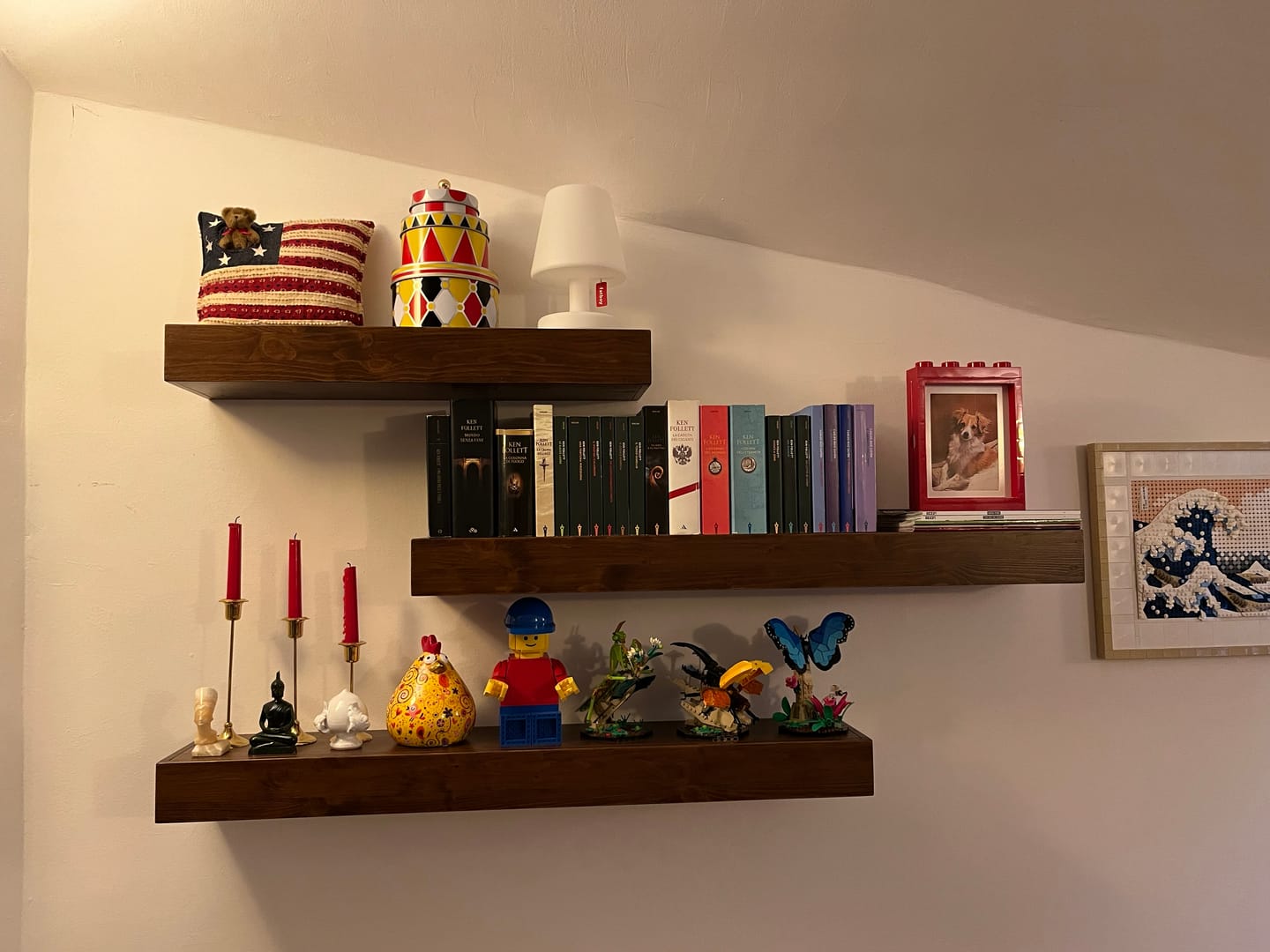 Customer photo review of Mensola sospesa - VENERE - Profondità 15-20-25 cm. Noce Bruno (Copia)