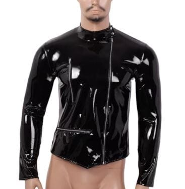 Customer photo review of Black Glossy Stretch Patent Leather/Latex