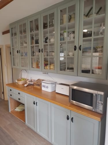 Customer photo review of Half Moon Drawer Pull  Handle Black 86mm