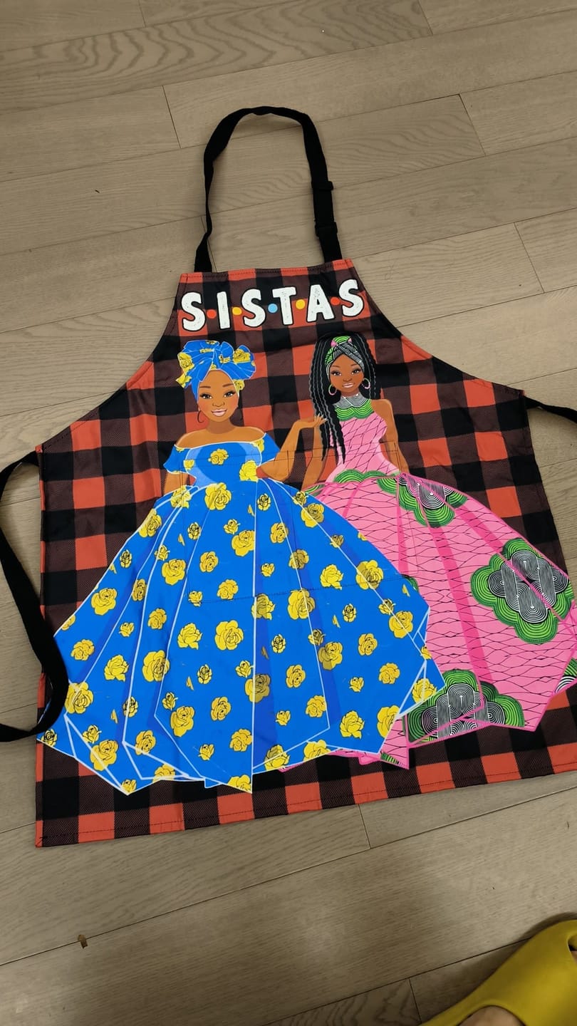 Customer photo review of Bestie Apron For Sistas