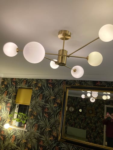 Customer photo review of 6-Light Glass Globe Ceiling Light
