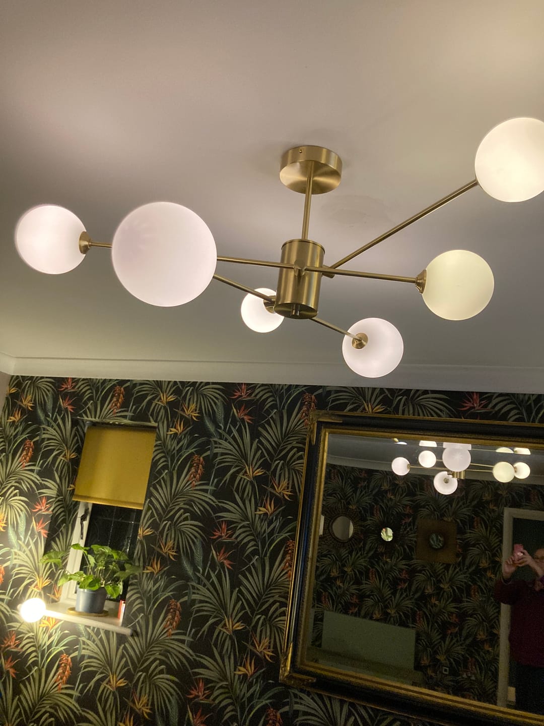 Customer photo review of 6-Light Glass Globe Ceiling Light