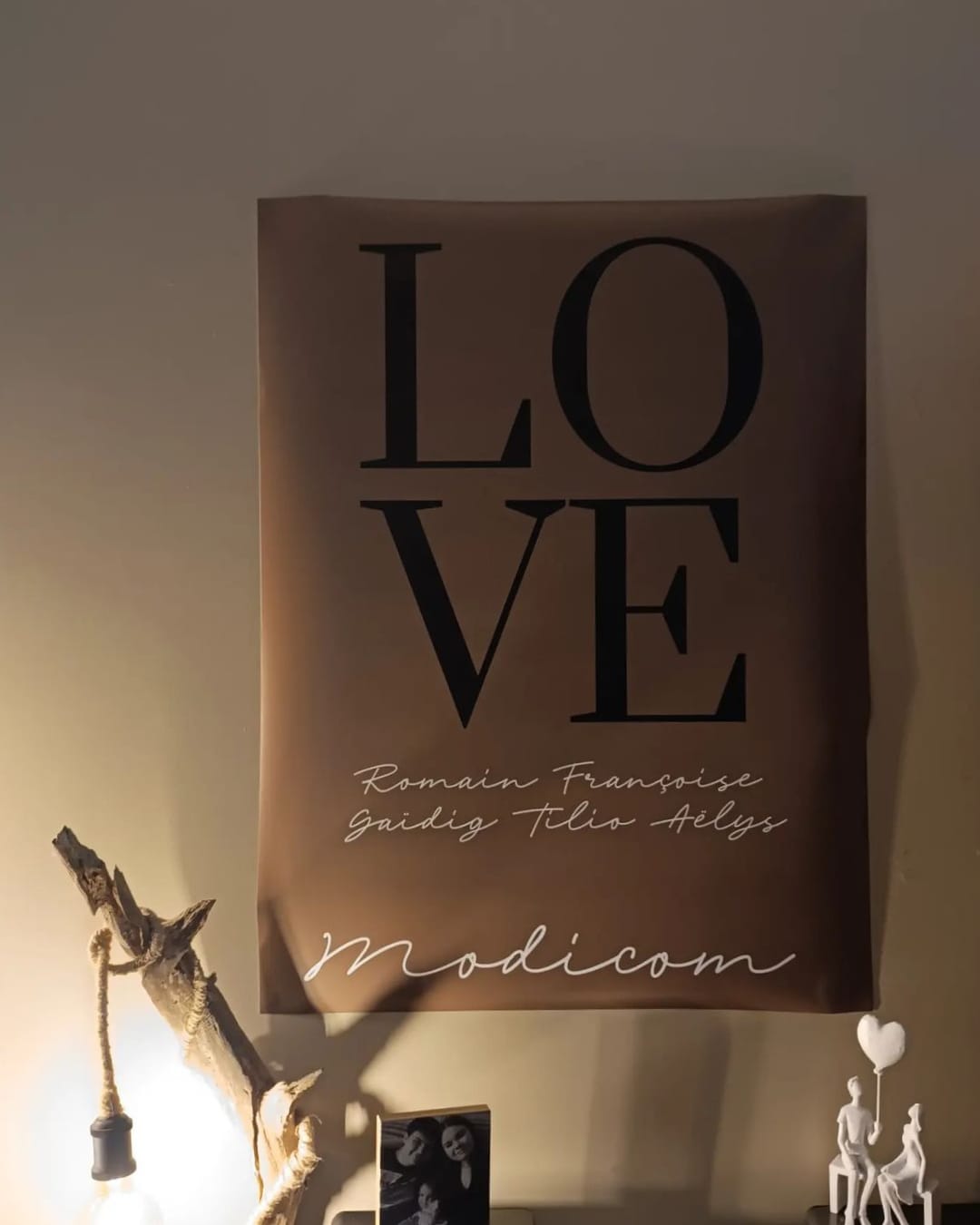 Customer photo review of Tableau Couple Personnalisé Love