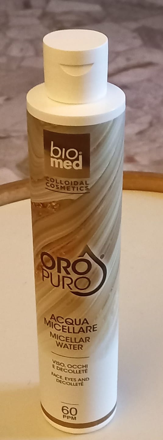 Customer photo review of ACQUA MICELLARE ALL'ORO COLLOIDALE PURO 60ppm - BIOMED 250ml