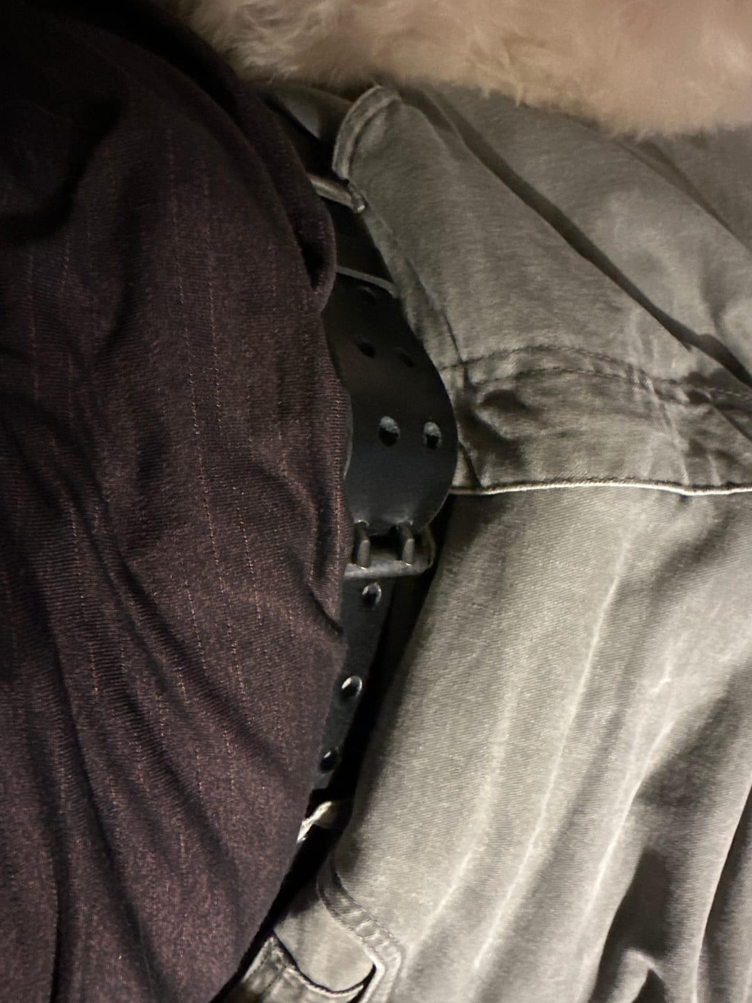 Customer photo review of Black Double Hole Full Grain Leather Belt
