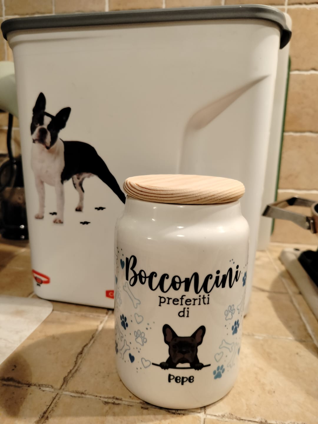 Customer photo review of Bocconcini preferiti - Porta bocconcini personalizzato