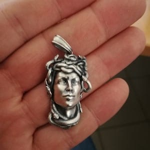 Customer photo review of Gorgon Medusa Head Necklace