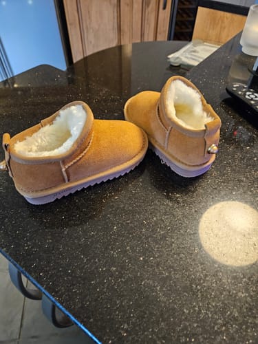 Customer photo review of Snugs Mini Ankle Fur Boots