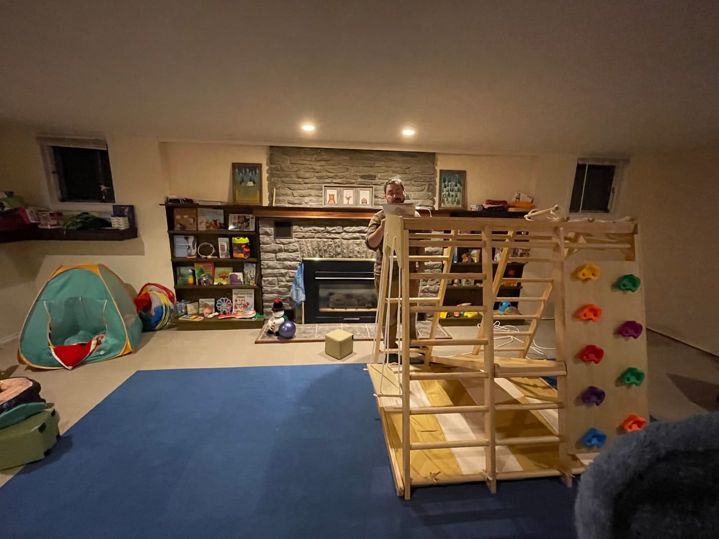 Customer photo review of Large Indoor Playset Mat – Compatible with Magnolia & Chestnut Climbers