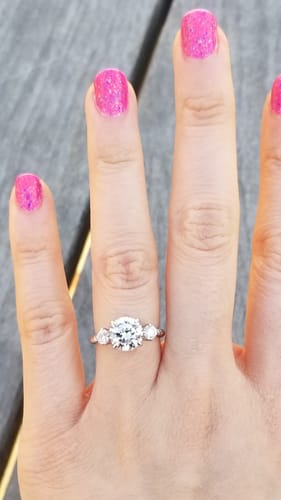 Customer photo review of 3-Stone Woven 2ct CZ Ring in Sterling Silver