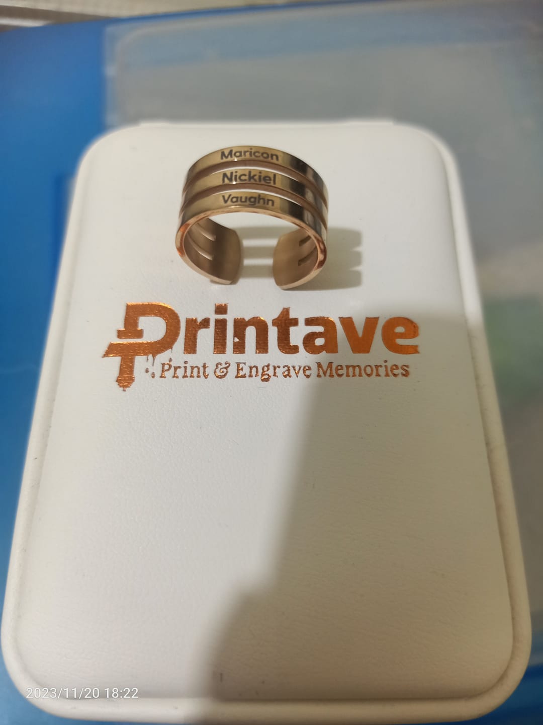 Customer photo review of Printave™ Personalized 3 Layers Ring