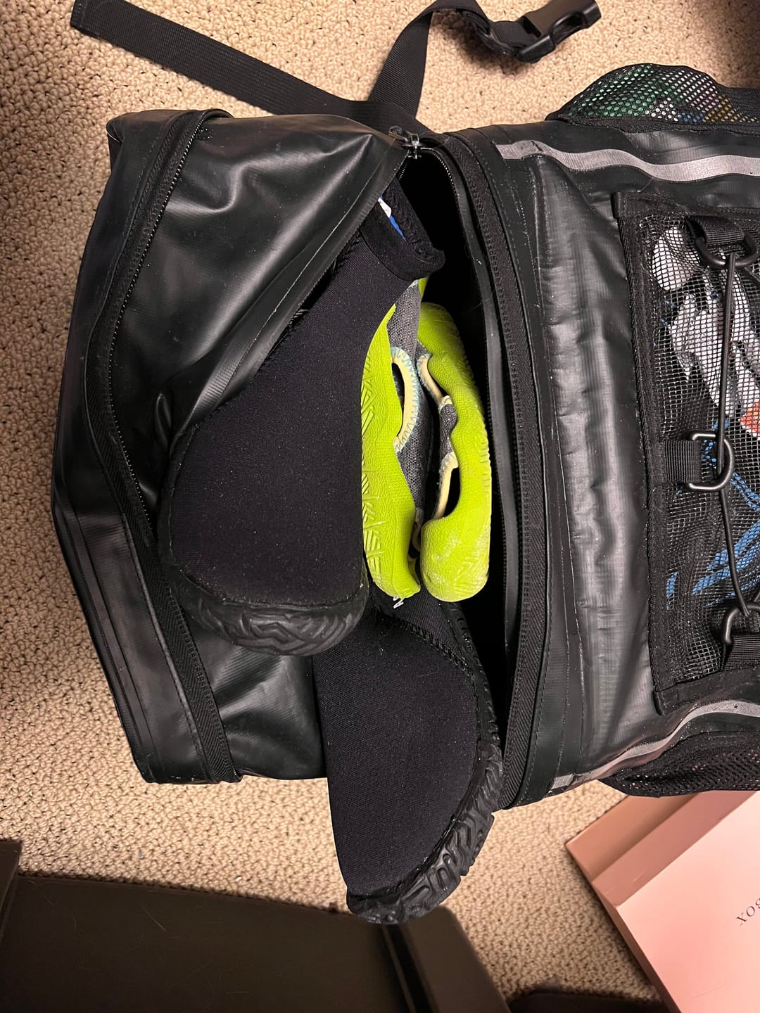 Customer photo review of Waterproof Dry Bag Backpack with extendable bottom compartment