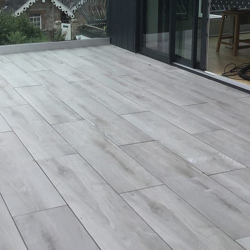 Customer photo review of Driftwood Anthracite - Grey Porcelain Paving Tiles - 1200 x 300 x 20mm