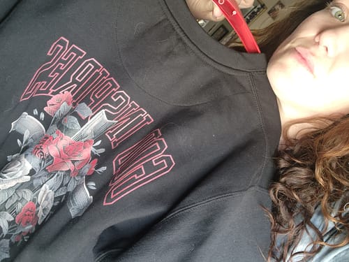 Customer photo review of Theophany 'He's Risen' Sweatshirt