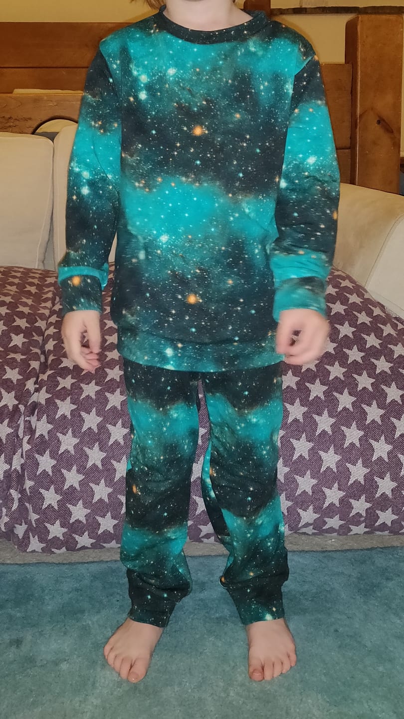 Customer photo review of Green Space Constellation French Terry Fabric