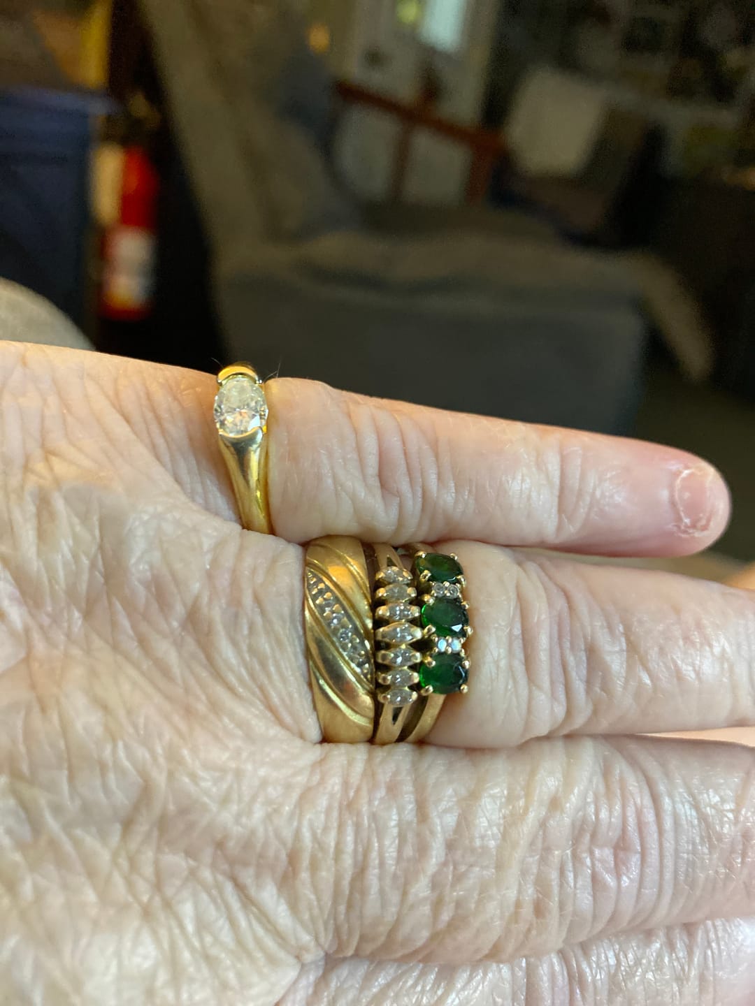 Customer photo review of Solitaire Oval Moissanite Half Bezel Set Engagement Ring