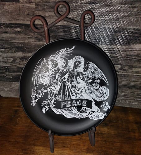 Customer photo review of Angels of Peace - Mesh Stencil 8.5x11