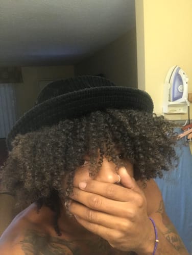 Customer photo review of Big Black Bucket Hat, Corduroy