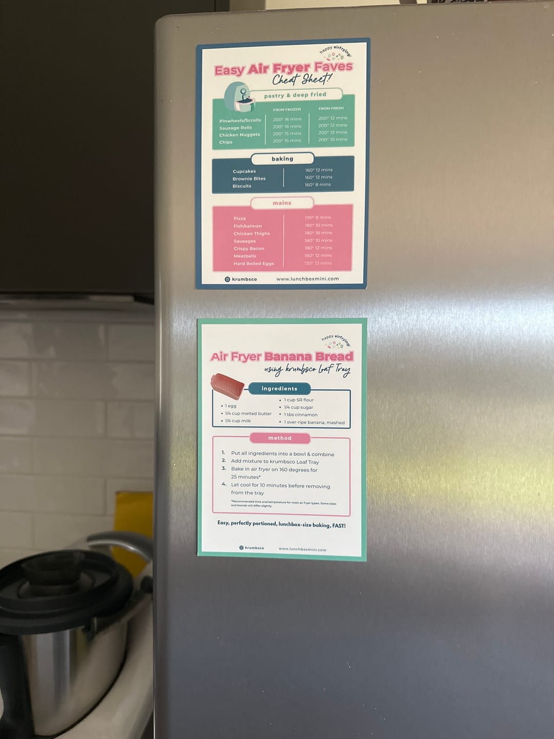 Customer photo review of krumbsco Lunchbox Bites Recipe Magnet - Banana Bread - NEW!