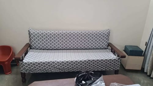 Customer photo review of Grey Diamond Elastic Sofa Slipcovers