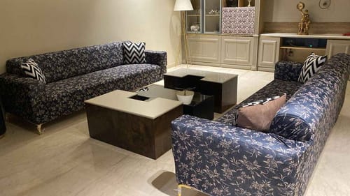 Customer photo review of Black & Beige Abstract Elastic Sofa Slipcovers