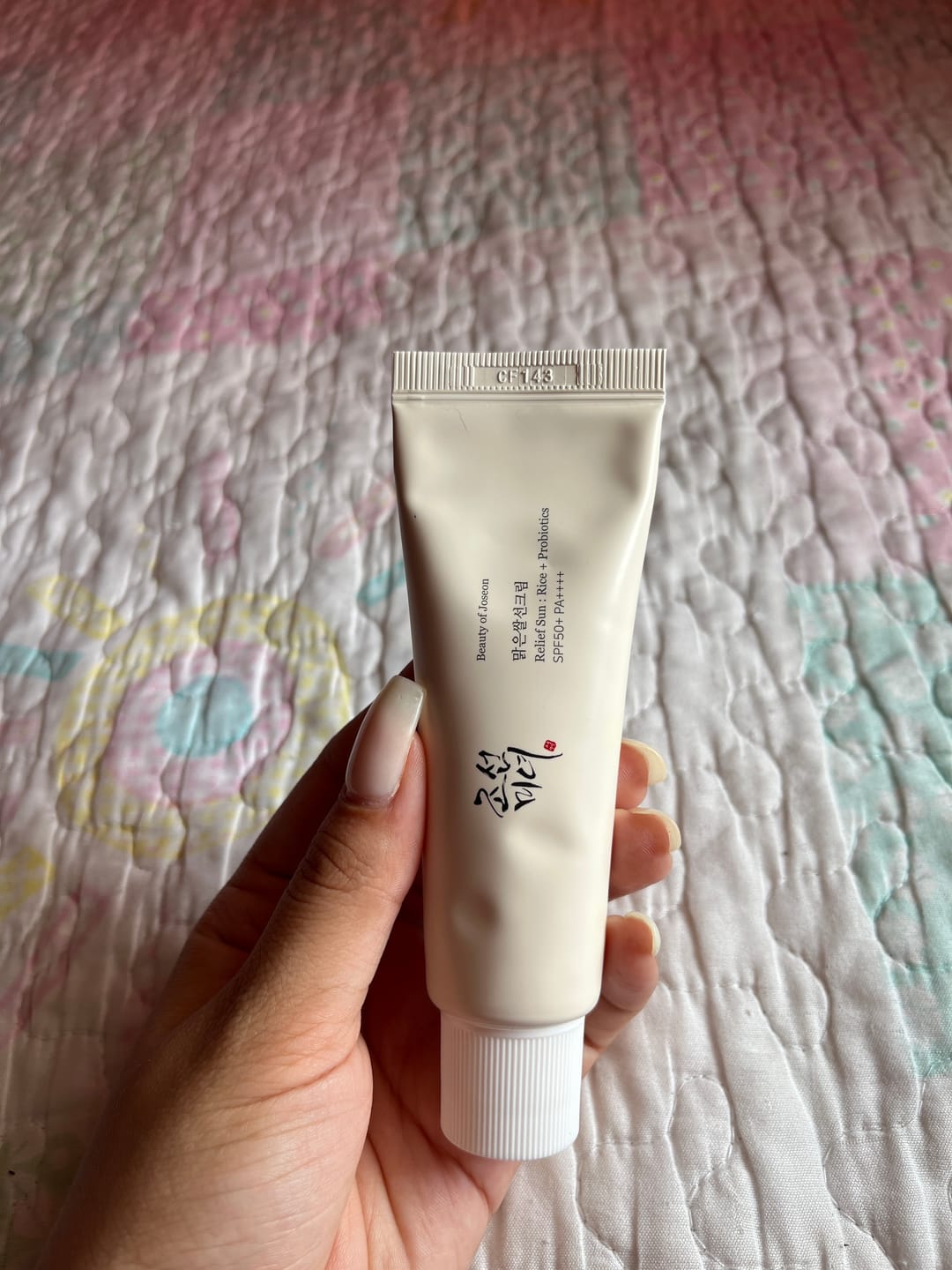 Customer photo review of Relief Sun : Rice + Probiotics (SPF50+ PA++++) 50ml