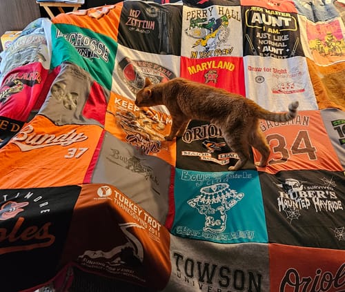 T-shirt quilt featuring baltimore orioles by Christine from MD