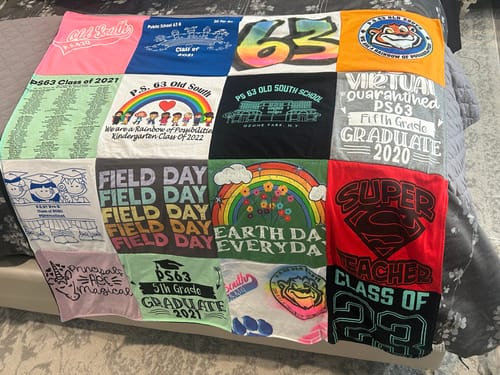 T-shirt quilt from old south school by Denise from NY