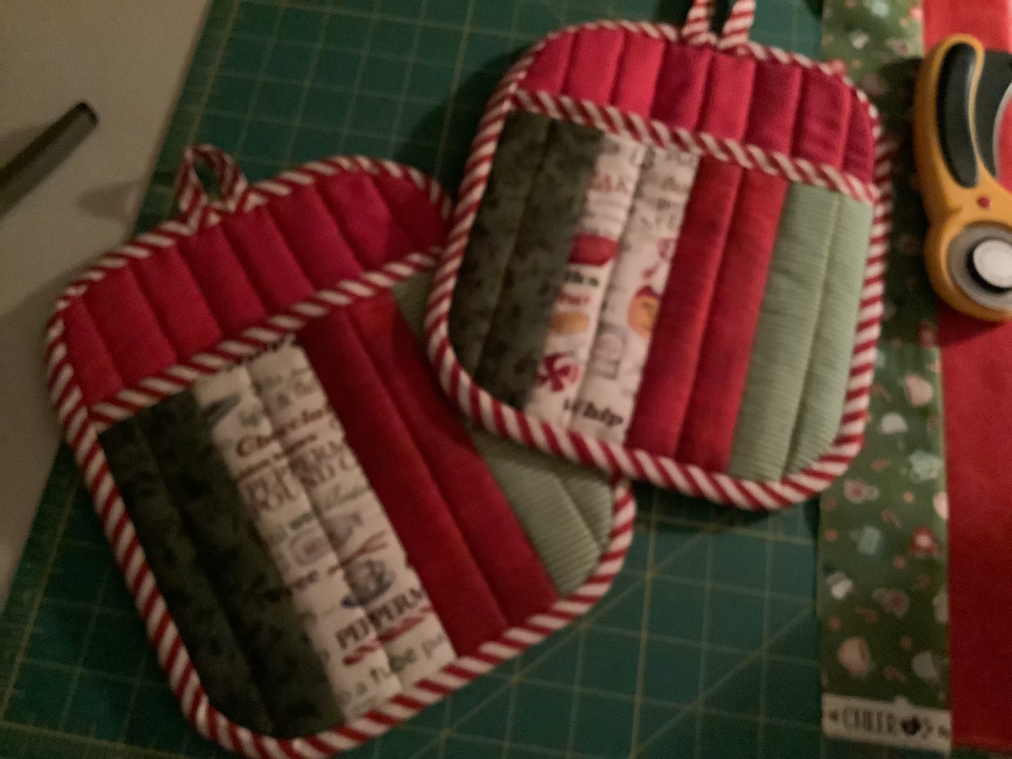 Customer photo review of Quilted Potholder Parade Sewing Pattern with Holiday Version | Digital PDF
