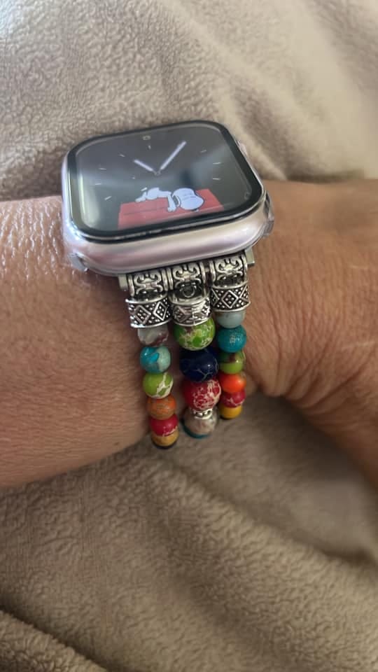 Customer photo review of Vibrant Chakra Stretch Apple Watch Strap