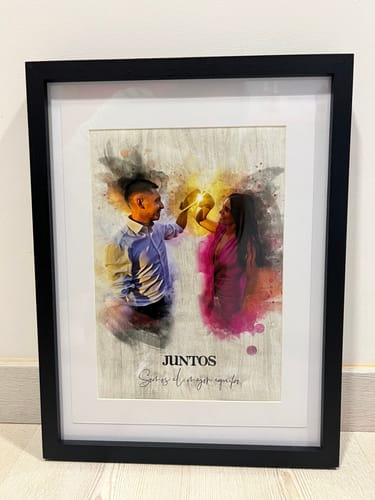 Customer photo review of Tu foto en estilo acuarela | Regalo personalizable para pareja, novia y novio