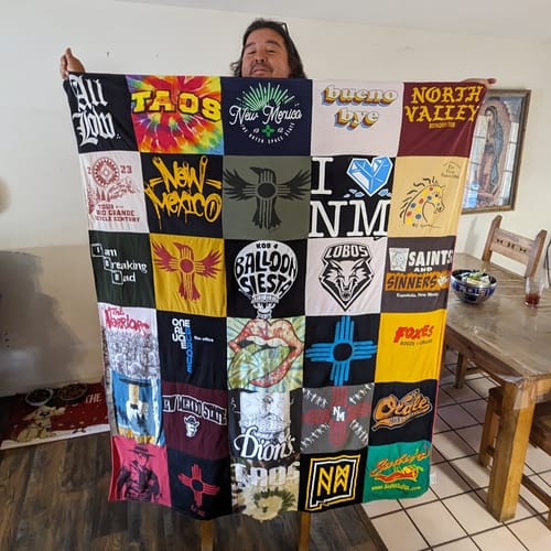 T-shirt quilt featuring the university of new mexico lobos by Dennis from NM