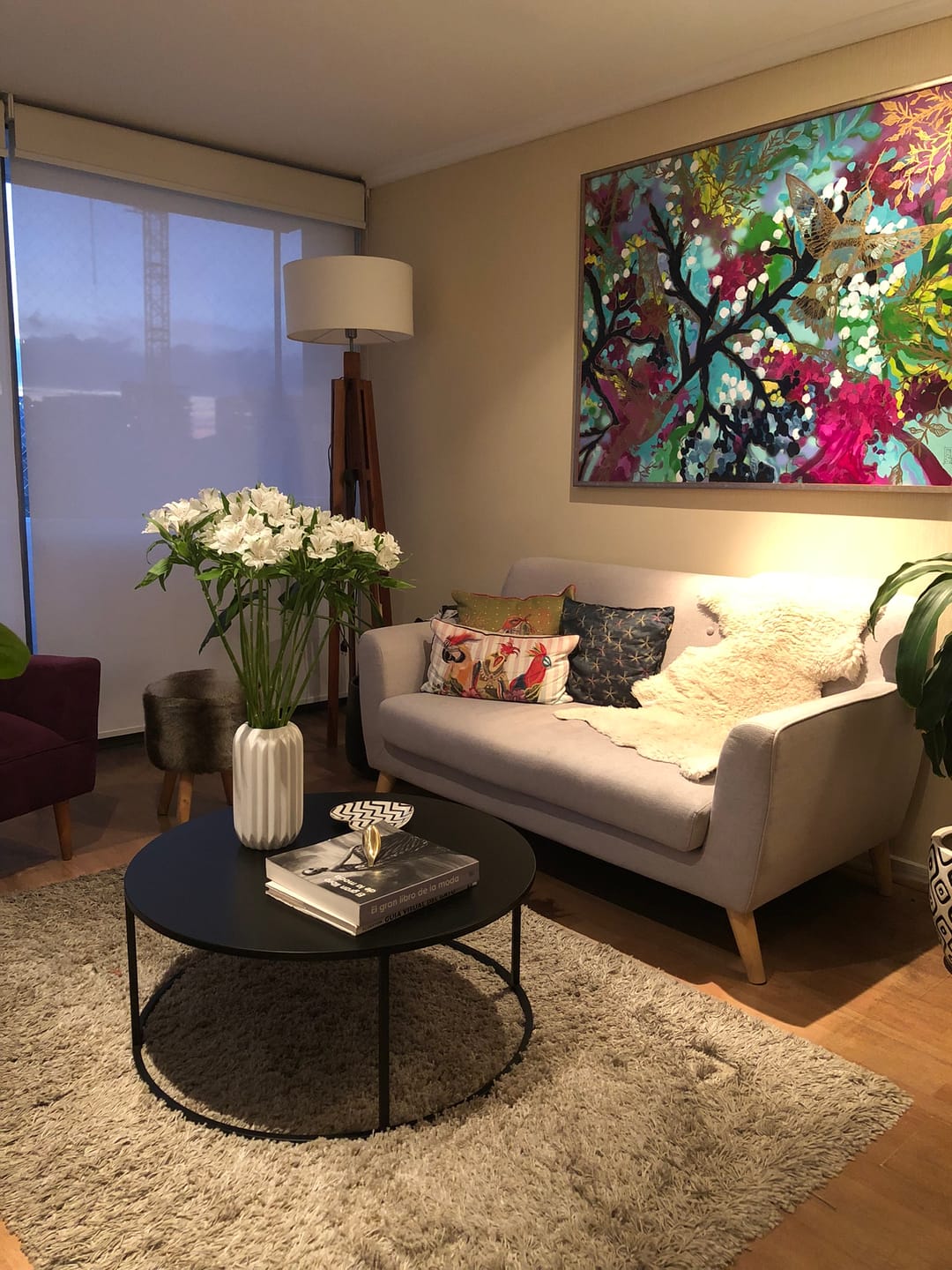 Customer photo review of Mesa de centro circular metal BLACK