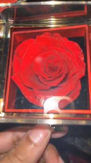 Customer photo review of Engraved Necklace with Eternal Rose Box