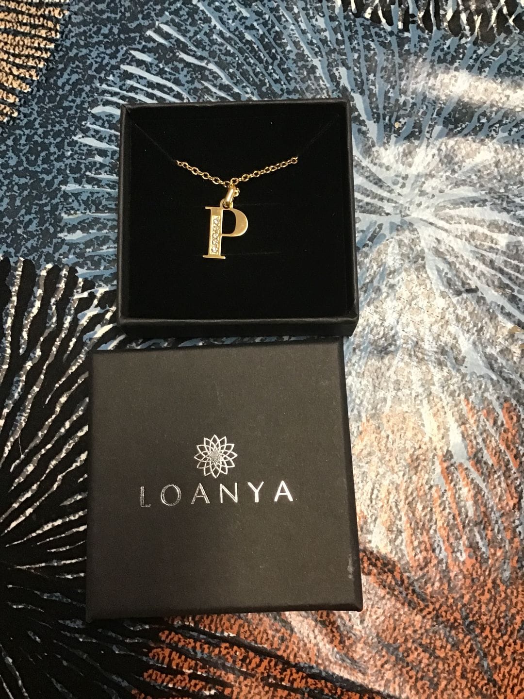 Customer photo review of Letter Necklace with Zirconia Stones