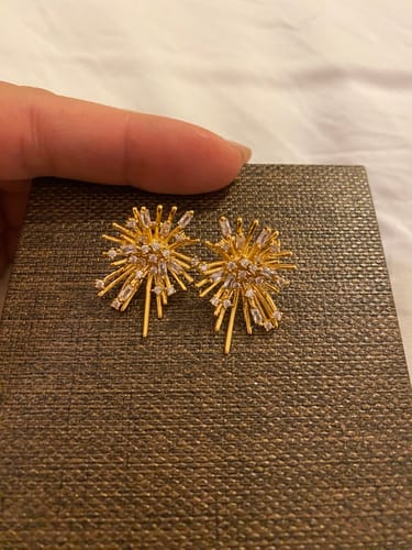 Customer photo review of Fireworks CZ Earrings