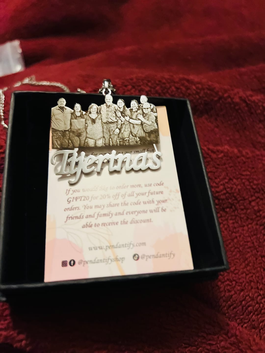 Customer photo review of Custom Military Style Colorful Photo Necklace
