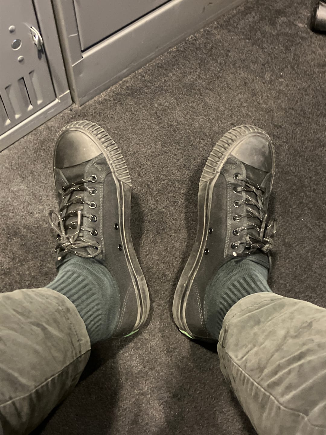 Customer photo review of Jet Black Center Lo Top | Unisex Canvas Sneaker