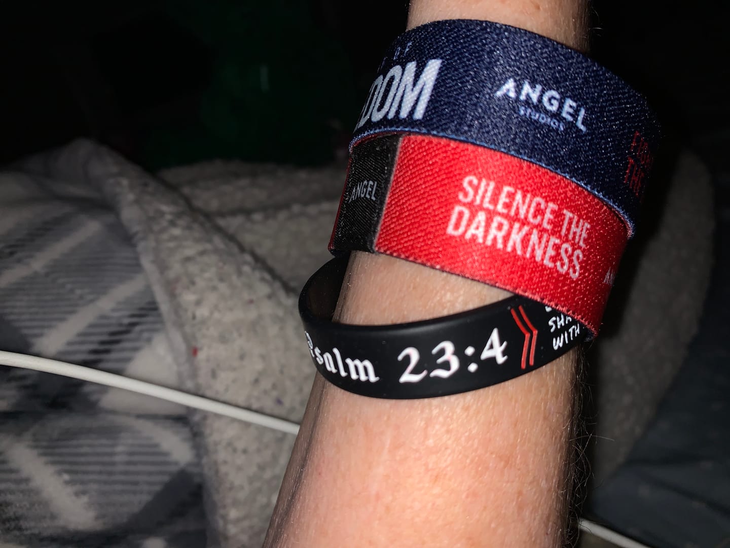 Customer photo review of Sound of Freedom Elastic Wristband