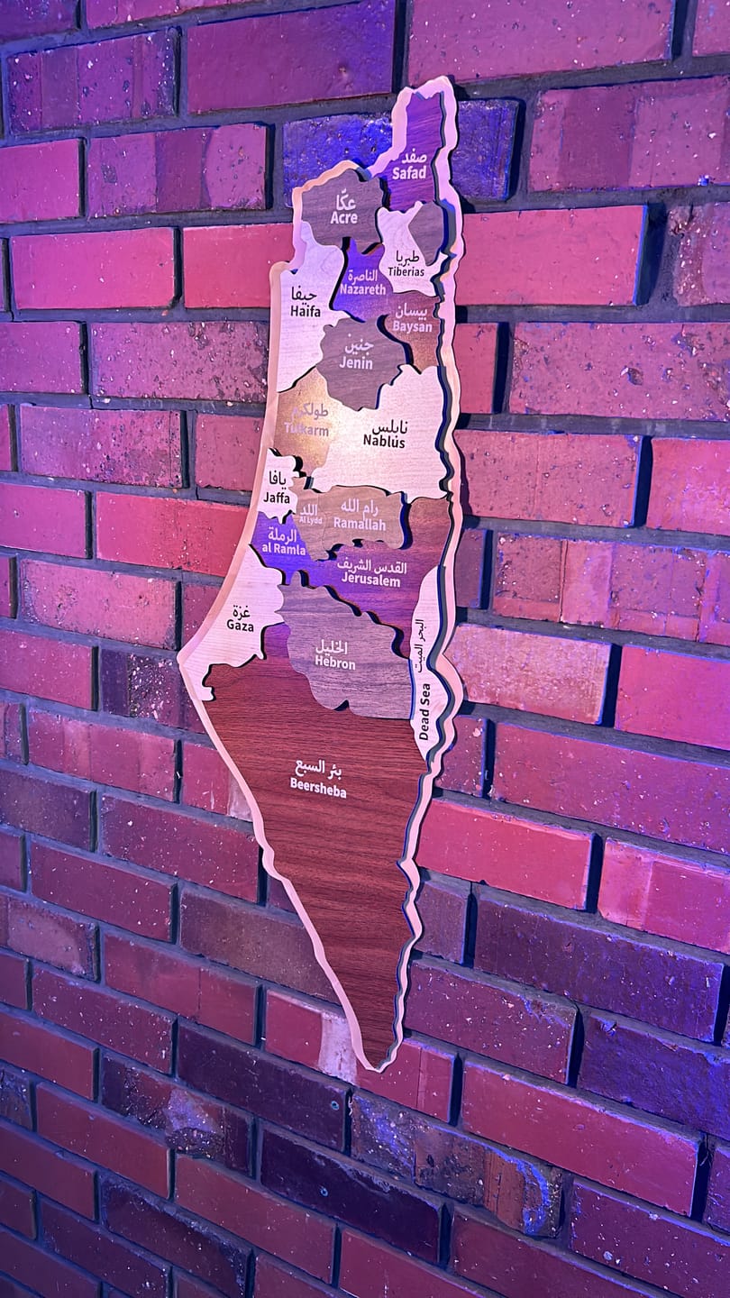 Customer photo review of Palestine Wall Map - Wooden Palestine Wall Art