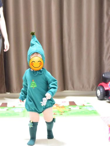 Customer photo review of Christmas Two Piece Embroidery Santa Claus Outfit
