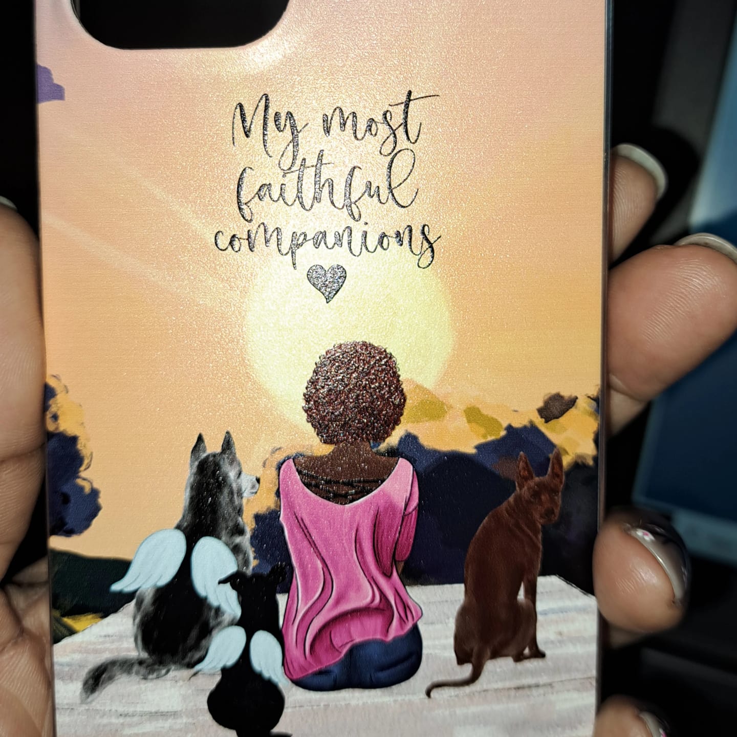 Customer photo review of Together with my pet - Personalized phone case