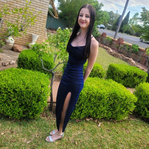 Customer photo review of Mischa Glitter Midi Dress - Navy