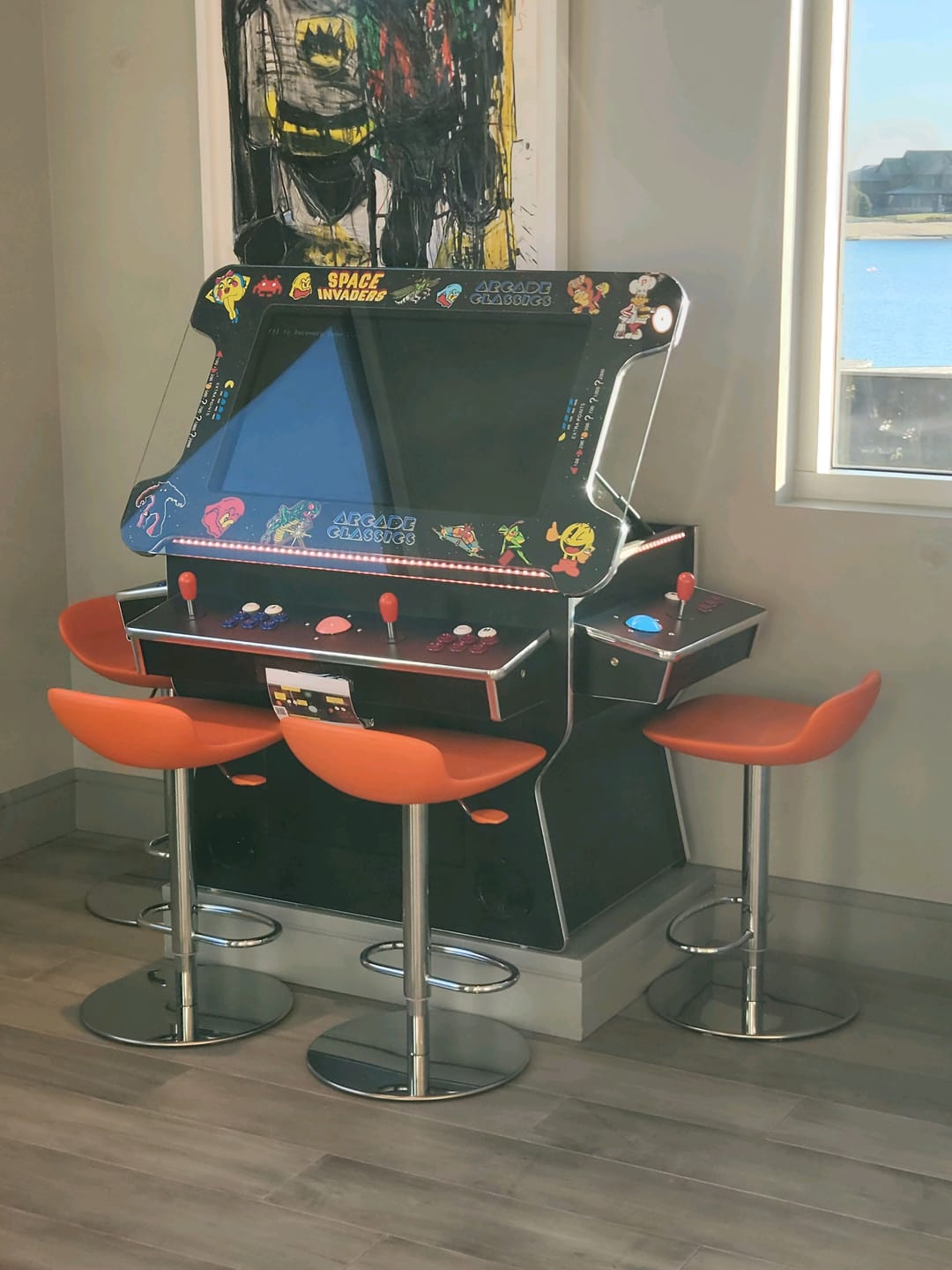 Customer photo review of Cocktail Arcade Machine 4500 Games 32 inch screen Tilt Up Black Lift Up Retro Multi-cade Table