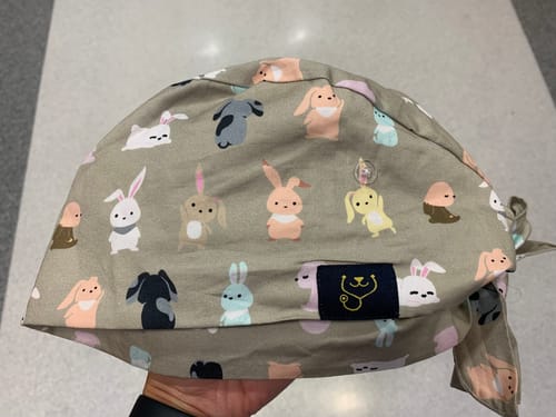 Customer photo review of Bunnies Scrub Cap