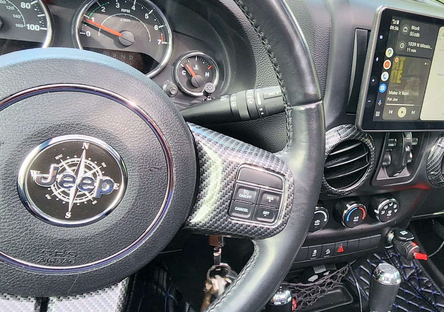 Customer photo review of Compass Steering Wheel Decal for Jeep